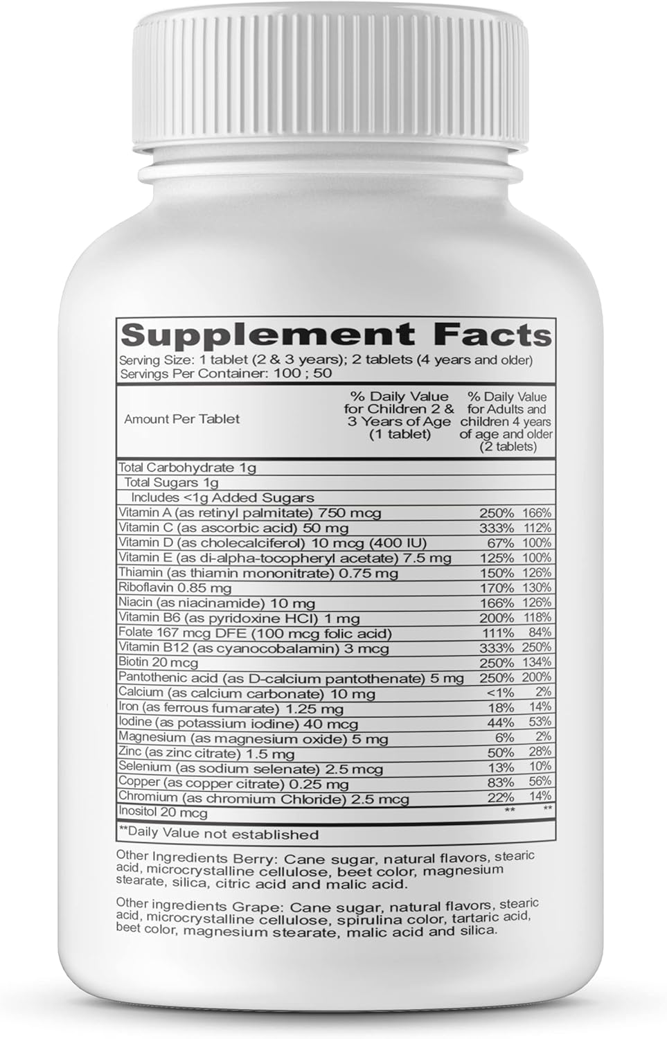 Lifeable Multivitamin & Multimineral with Iron Chewables for Kids – Vegetarian – Gluten Free Vegetarian – Great Tasting - Natural Flavored Pectin Chews with Vitamins A, B, C, D & E – 150 Count