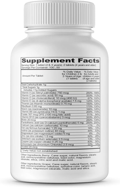 Lifeable Multivitamin & Multimineral with Iron Chewables for Kids – Vegetarian – Gluten Free Vegetarian – Great Tasting - Natural Flavored Pectin Chews with Vitamins A, B, C, D & E – 150 Count