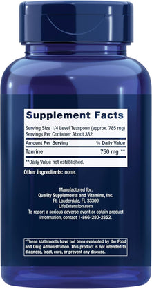 Life Extension Taurine Powder, 300g Life Extension