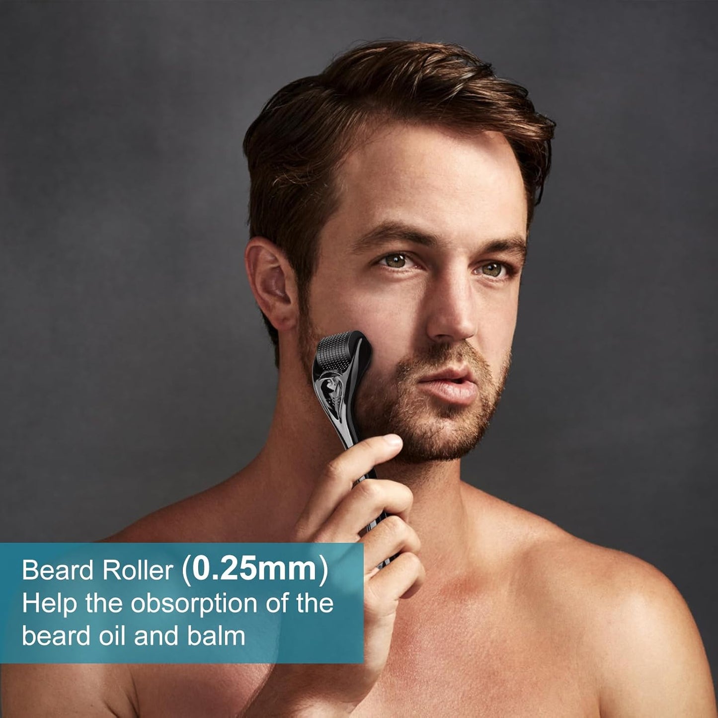 Beard Growth Kit - Beard Kit with Beard Roller, Beard Growth Oil, Beard Wash, Beard Balm, Beard Brush, Comb, Shaving Scissors, Bag, eBook