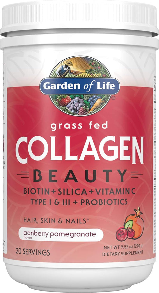 Garden of Life Grass Fed Collagen Beauty - Cranberry Pomegranate, 20 Servings