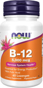 NOW Foods Supplements, Vitamin B-12 5,000 mcg, 60 Lozenges