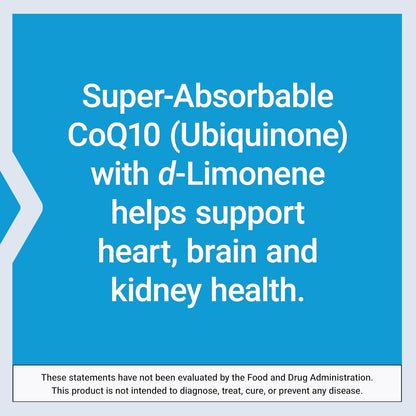 Life Extension Super-Absorbable CoQ10 (Ubiquinone) with d-Limonene, Heart Health Supplement, relieves General Fatigue, oxidative Stress Defense, 50 mg, Non-GMO, Gluten-Free, 60 softgels