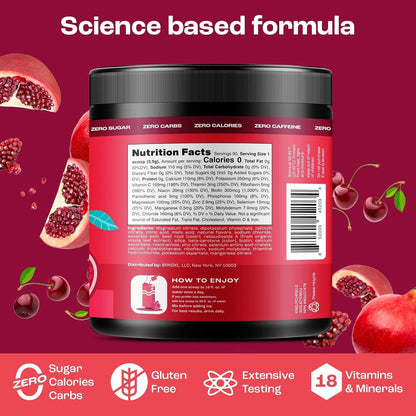 KEY NUTRIENTS Electrolytes Powder No Sugar - Juicy Strawberry-Kiwi Electrolyte Drink Mix - Hydration Powder - No Calories, Gluten Free - Powder and Packets (20, 40 or 90 Servings)