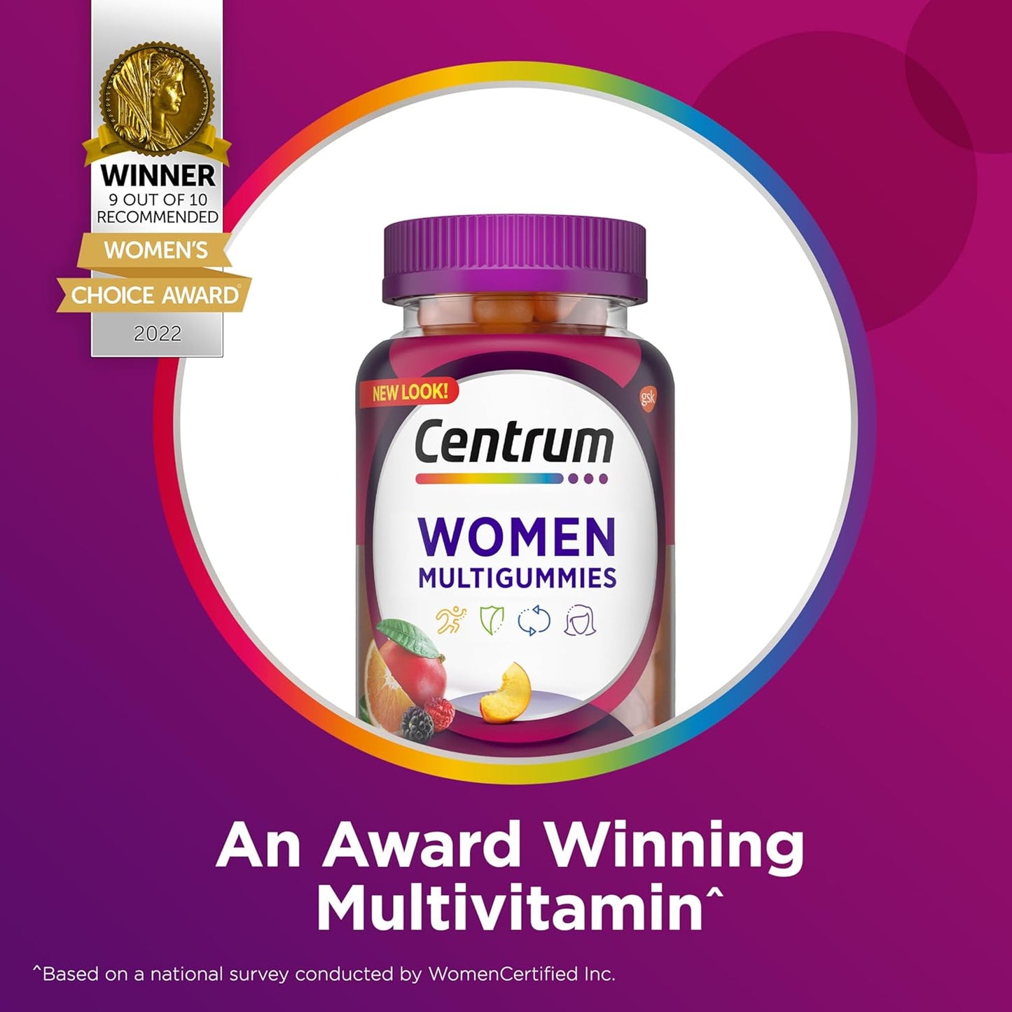 Centrum Multivitamin/Multimineral with Vitamin D3, B Vitamins & Antioxidants Assorted Fruit Flavor for Women 170