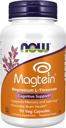 NOW Foods Supplements, Magtein™ with patented form of Magnesium (Mg), Cognitive Support*, 90 Veg Capsules now