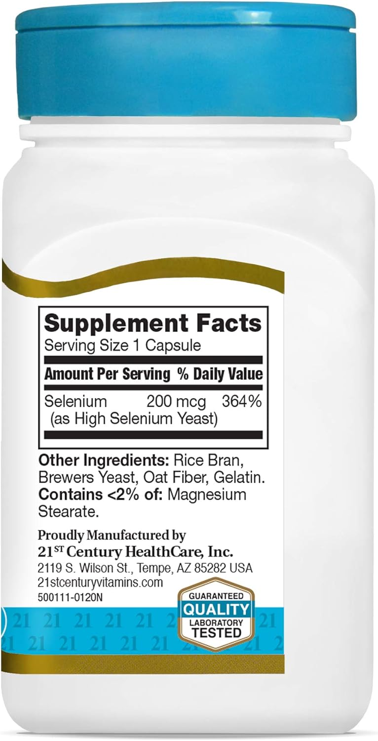 21st Century Selenium 200 mcg Capsules, 60 Count