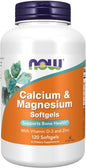 NOW Foods Calcium & Magnesium with Vitamin D3 and Zinc, 120 Softgels