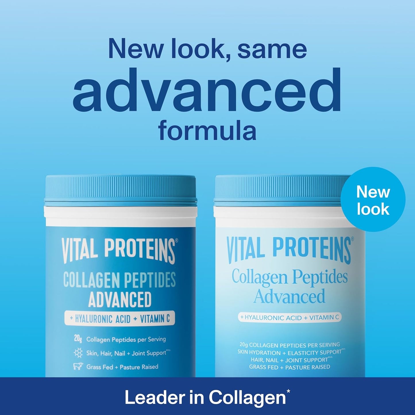 Vital Proteins Collagen Peptides Powder Advanced with Hyaluronic Acid & Vitamin C, 13 Servings 9.35 oz