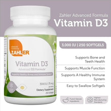 Zahler  D3, Advanced D3 Formula, 75 mcg (3,000 IU), 120 Softgels, Zahler