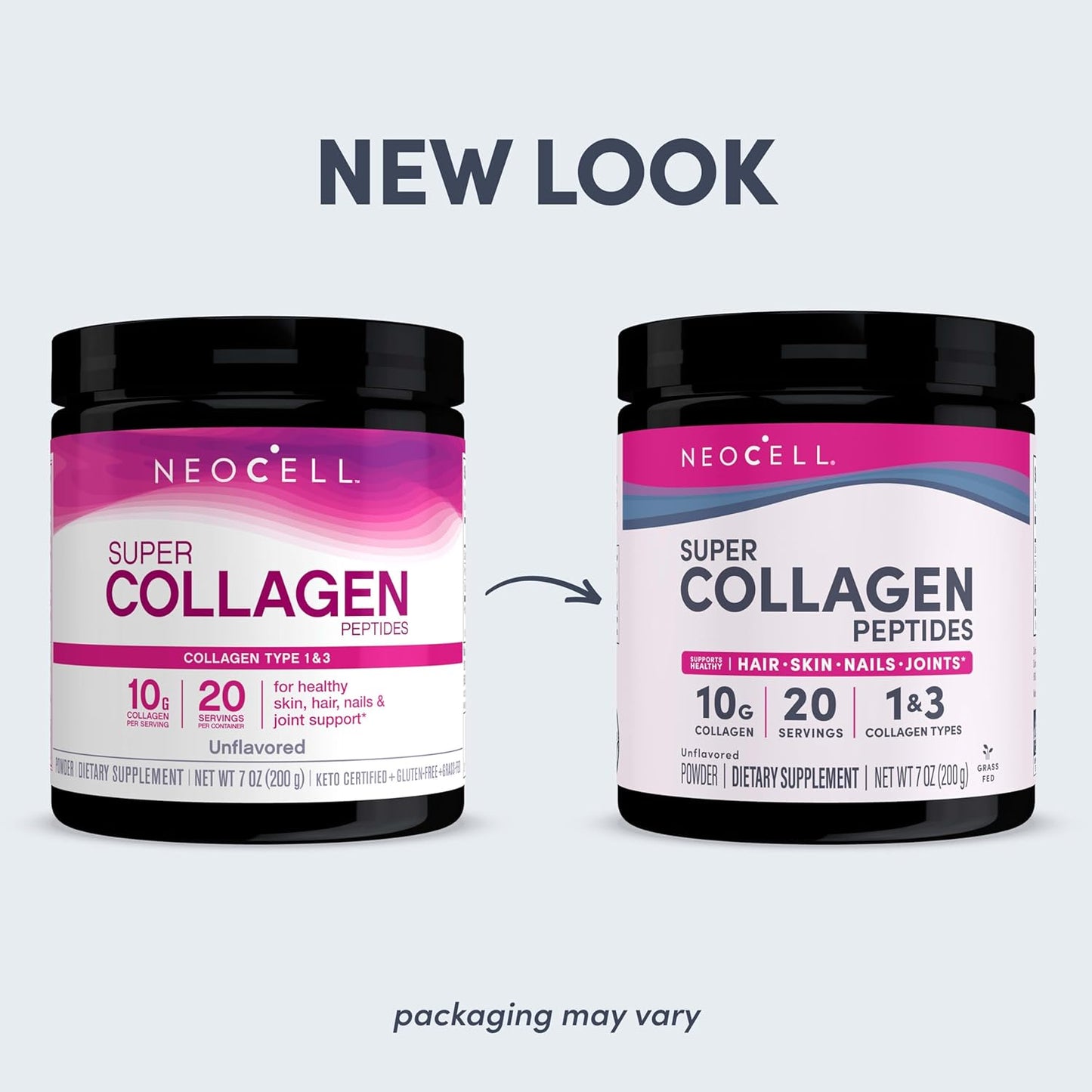 Neocell Collagen Powder, 10g Collagen Peptides per Serving, Healthy Hair, Skin, Nails & Joints, Unflavored, 7 Oz