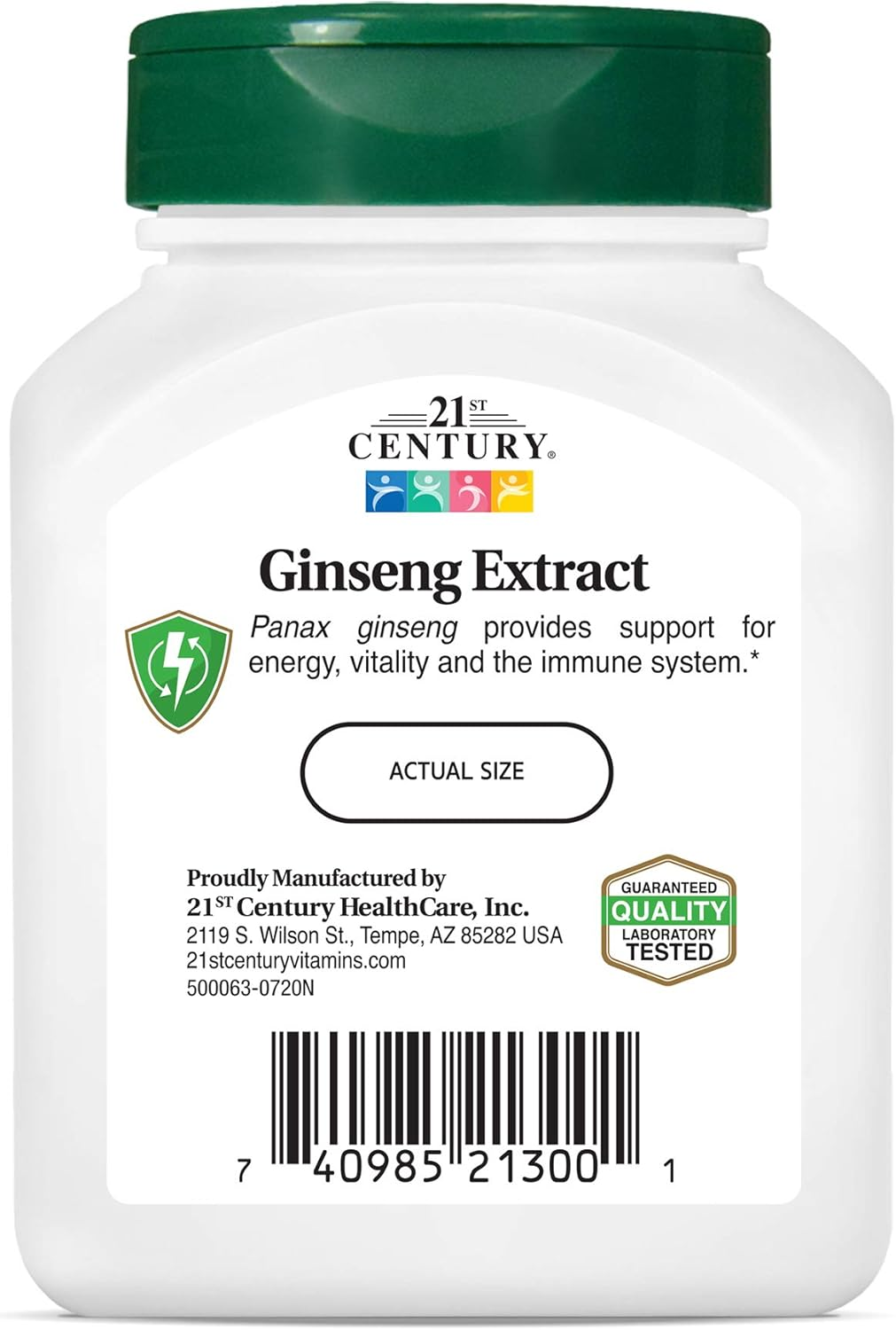 21st Century Ginseng Extract Veg Capsules, 60Count