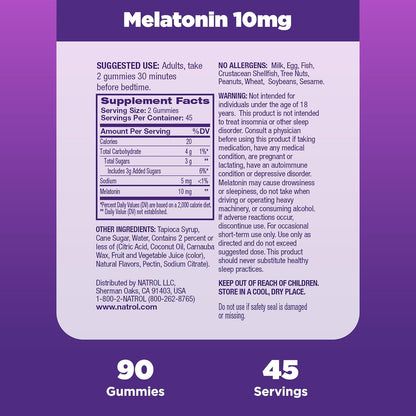 Natrol Melatonin 10mg, 90 Strawberry-Flavored Gummies