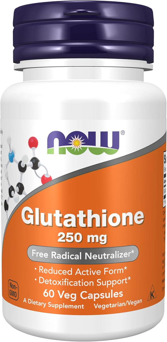 NOW Foods Supplements, Glutathione 250 mg, Detoxification Support*, 60 Veg Capsules