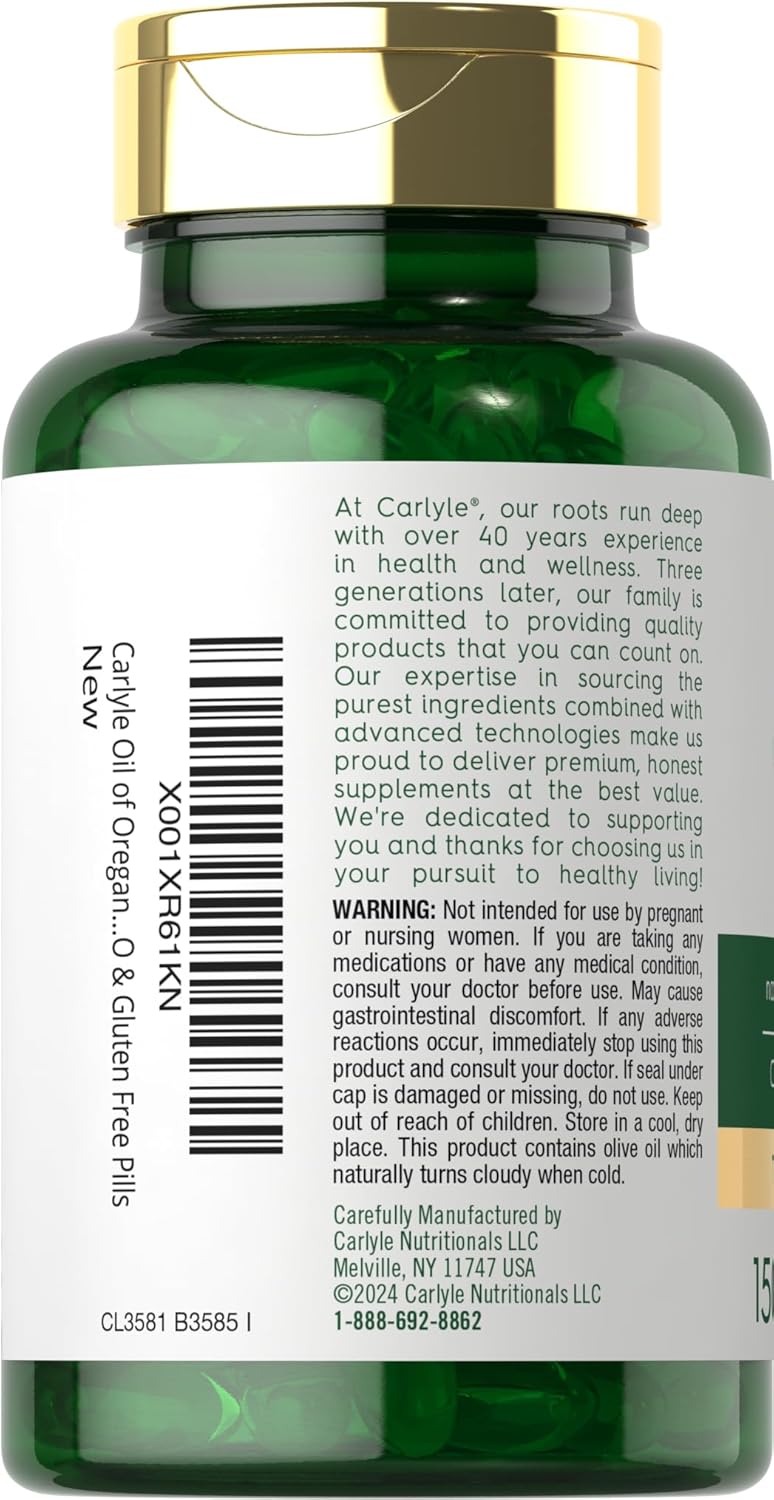 Carlyle Oregano Oil 4000mg Supplement | 150 Softgel Capsules