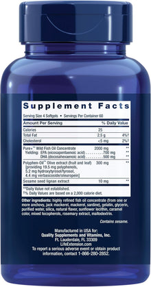 Life Extension Super Omega-3 EPA/DHA Fish Oil, Sesame Lignans & Olive Extract – Heart Health, Brain Health, Inflammation Health Support, Gluten-Free, Easy to Swallow, Non-GMO, 240 Softgels Life Extension