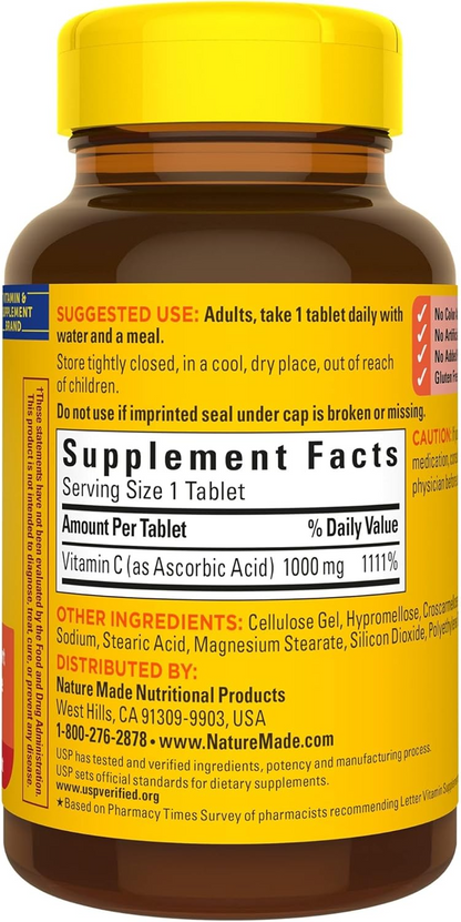 Nature Made Extra Strength Vitamin C 1000 mg Tablets, Dietary Supplement, 105 Count
