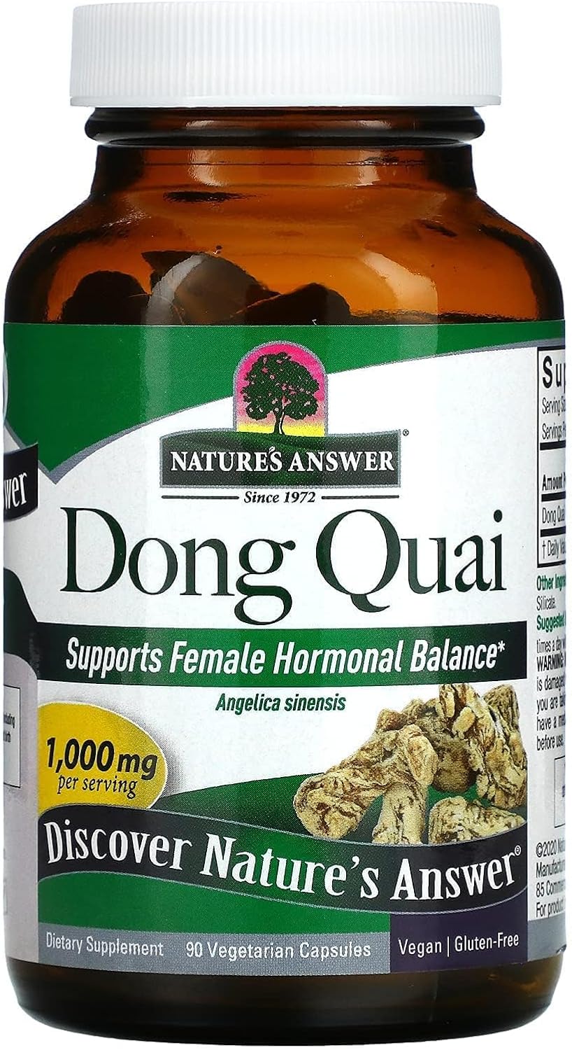 Nature's Answer Dong Quai Root 1000mg | Dietary Supplement | Supports Female Hormone Balance | Non-GMO, Vegan, Kosher Certified & Gluten-Free | Vegetarian Capsules 90ct