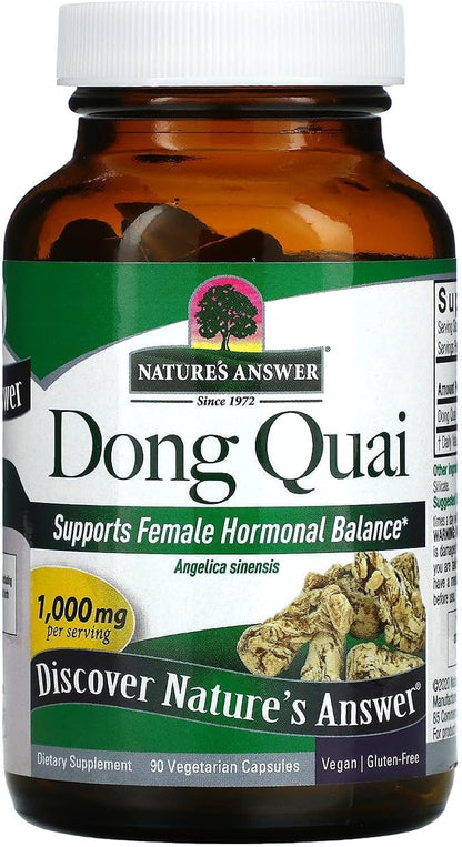 Nature's Answer Dong Quai Root 1000mg | Dietary Supplement | Supports Female Hormone Balance | Non-GMO, Vegan, Kosher Certified & Gluten-Free | Vegetarian Capsules 90ct