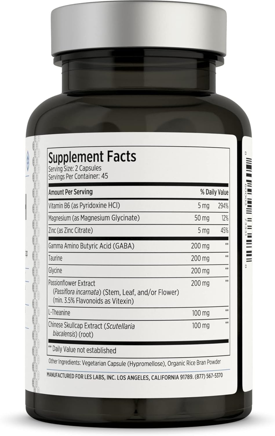 LES Labs GABA Health – Calm Mind & Relaxation, Stress Relief - 90 Capsules