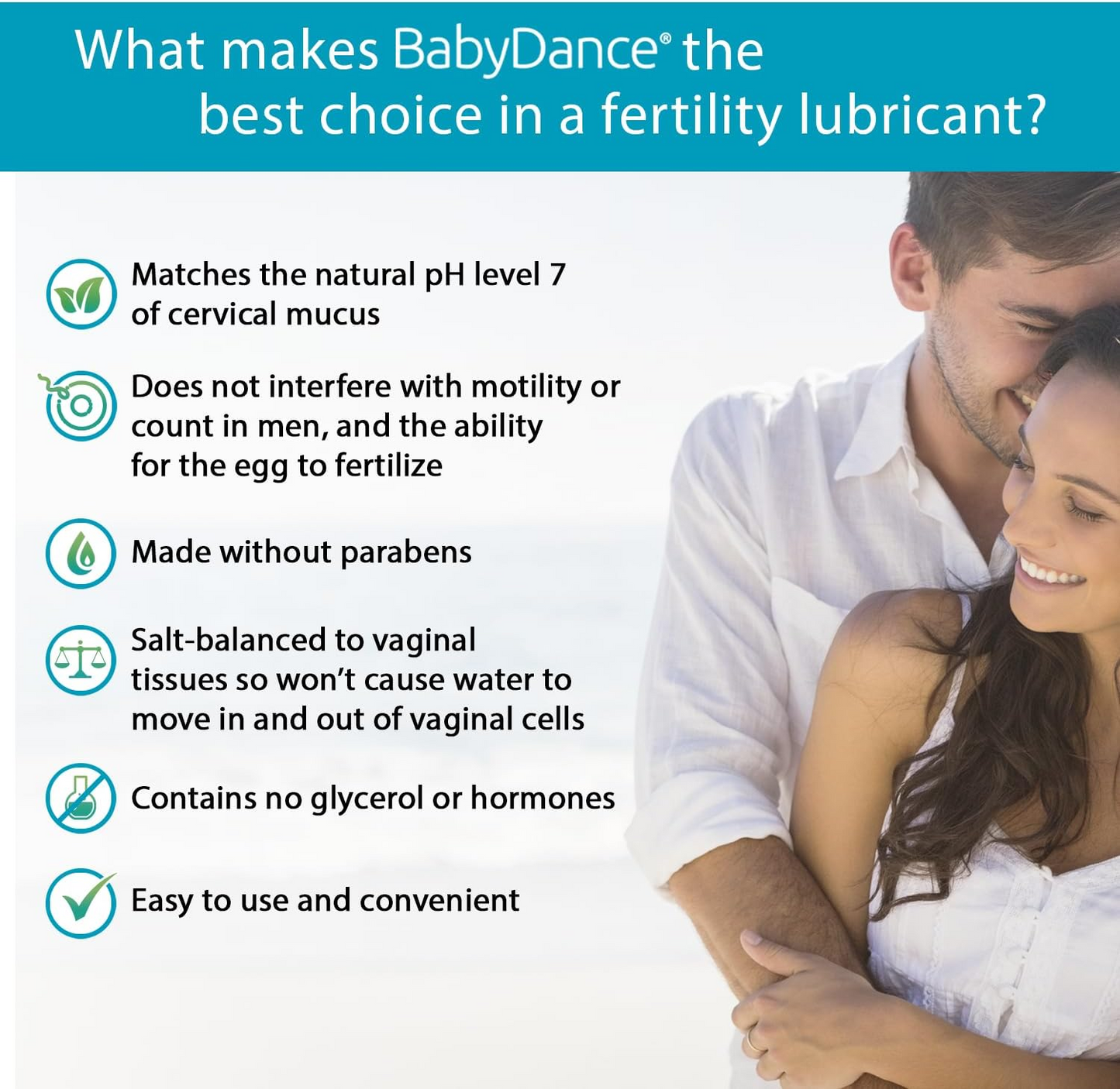 Fairhaven Health BabyDance Fertility Lubricant with 10 Single Use Applicators | for Men and Women Trying to Get Pregnant - 40 Grams