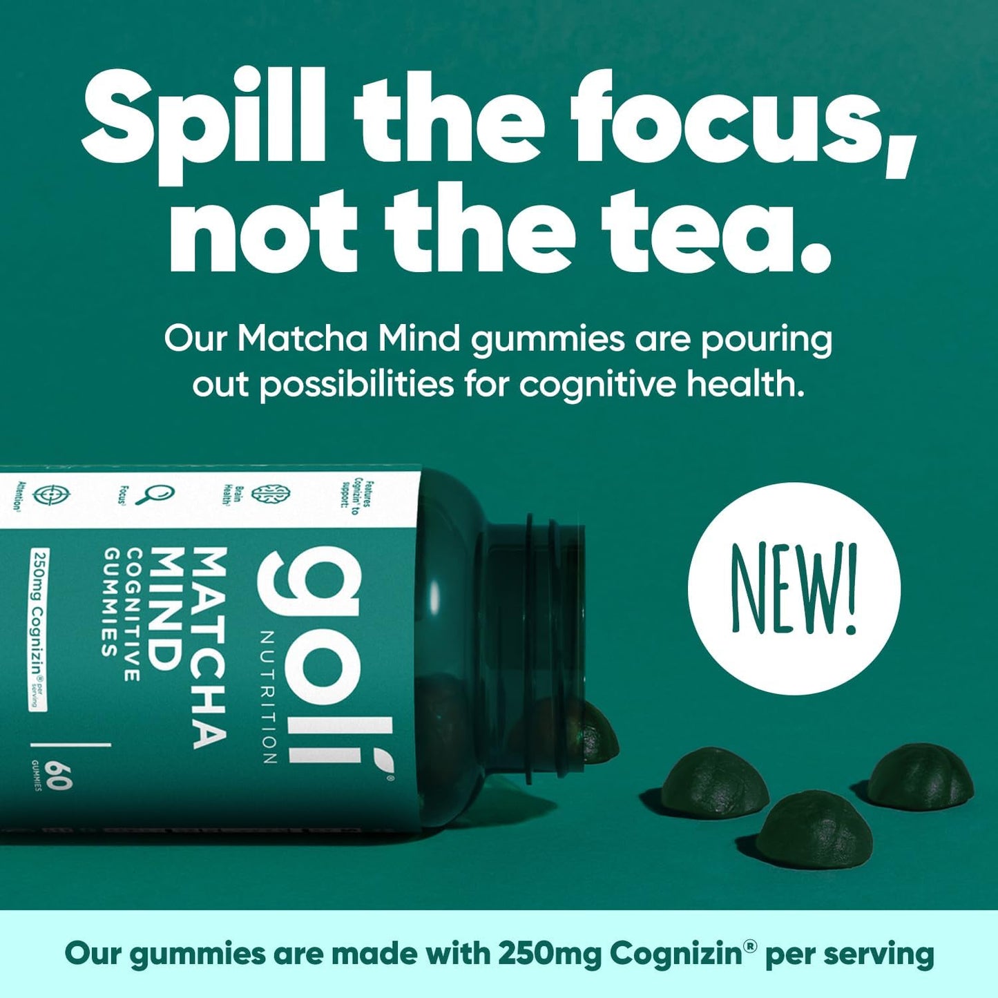 Goli Matcha Mind Gummies - 60 Count
