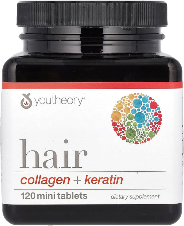 Youtheory, Hair, Collagen + Keratin, 120 Mini Tablets Youtheory