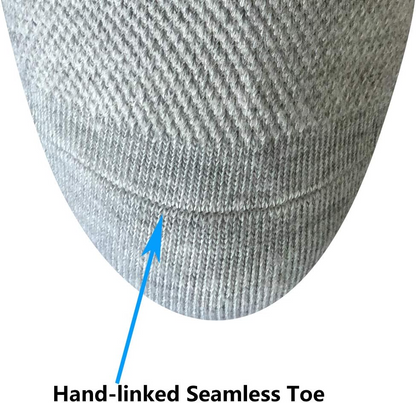 Well Knitting Loose Men's Diabetic Crew Socks,Non-Binding Top,Seamless Toe,Semi Cushion,Breathable Soft Coolmax Socks 4 Pairs