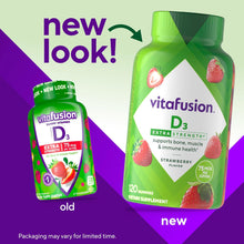 vitafusion Extra Strength Vitamin D3 Gummy, Strawberry Flavored Bone and Immune System Support (1) 120 Count vitafusion