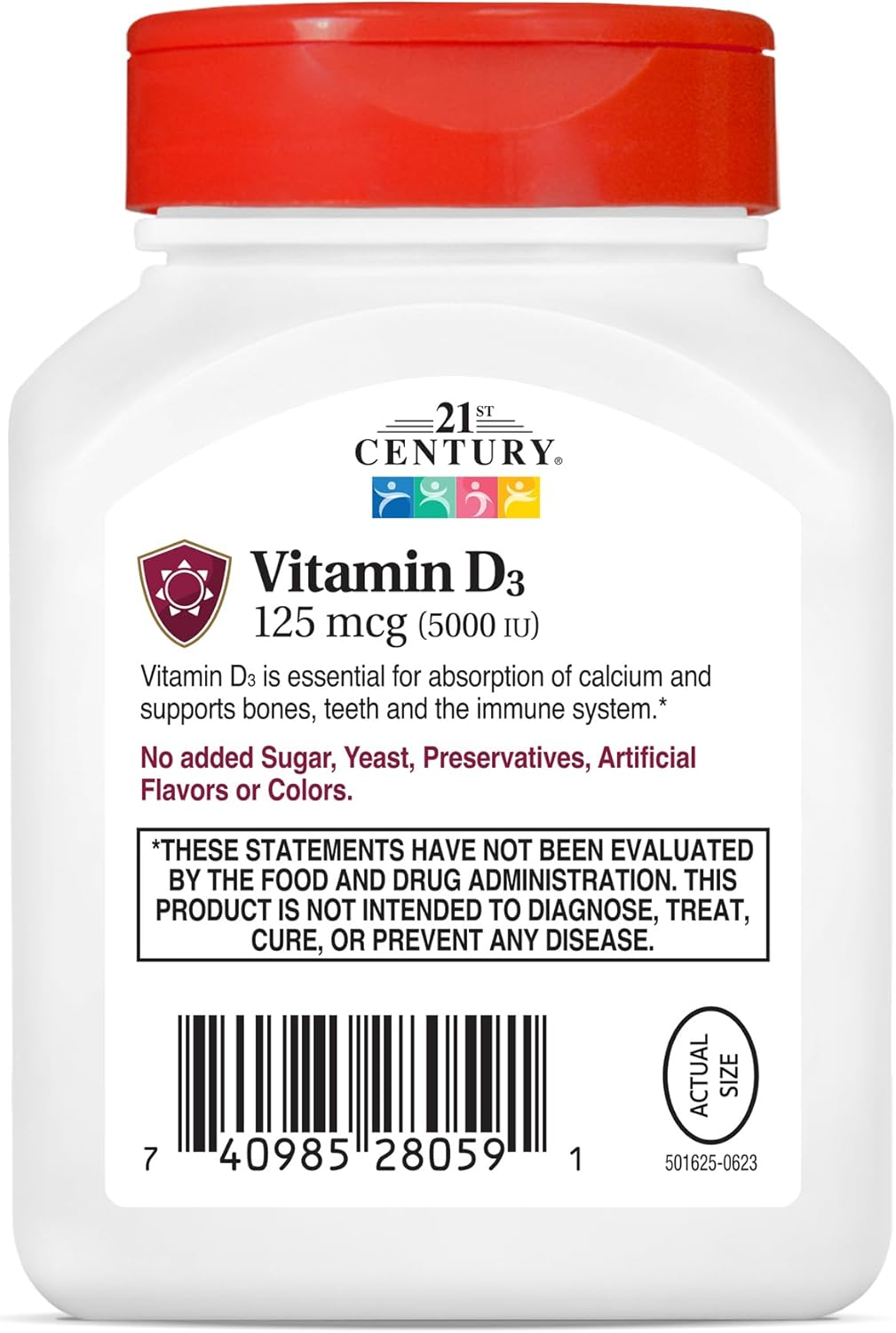 21st Century Vitamin D3 250 mcg (10,000 IU) Rapid Release Softgels, 110 Count