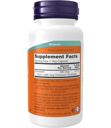 NOW Chromium Picolinate 200mcg, 100 Capsules NOW