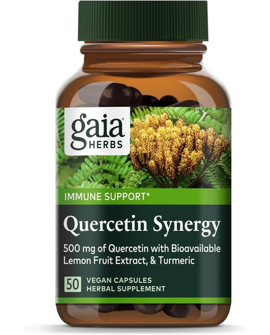 Gaia Herbs Quercetin Synergy - Supports Immunity - with Lemon Fruit Extract - 50 Vegan Capsules (50-Day Supply)