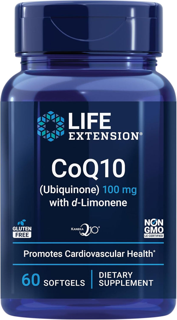 Life Extension CoQ10 (Ubiquinone) 100mg with d- Limonene – 60 Softgels Life Extension