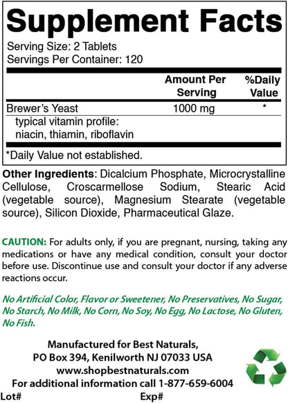 Best Naturals Brewers Yeast 500mg 240 Tablets