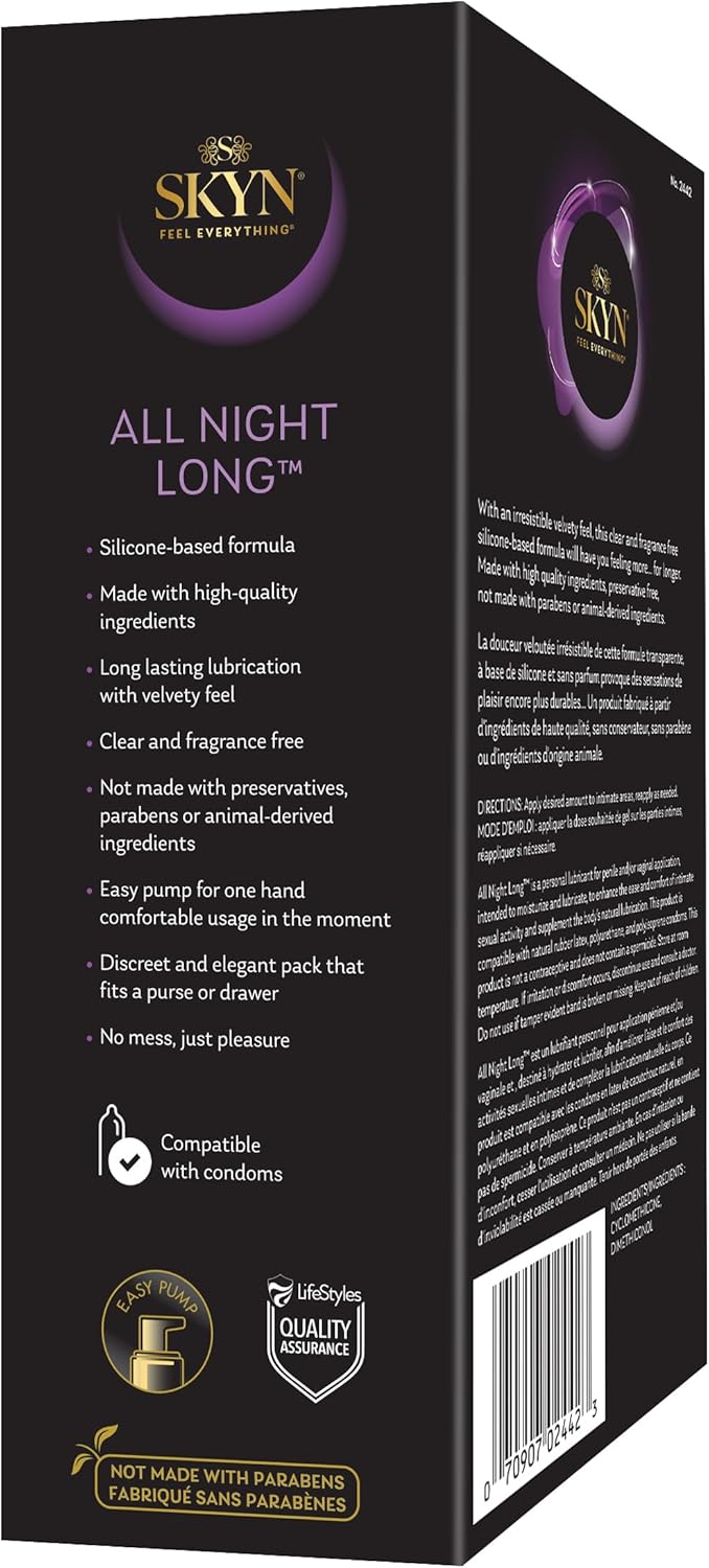SKYN All Night Long Silicone-Based, Long Lasting Lube 2.7 oz
