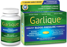 Garlique Healthy Blood Pressure Support Supplement, Odor Free Garlic, 1800 mcg Allicin, 60 Ct Garlique
