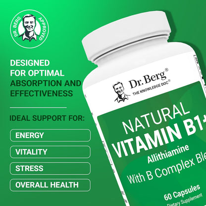 Dr. Berg Natural Vitamin B1 B6 B12 Complex - 60 Capsules