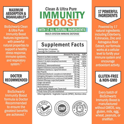 BioSchwartz Immune Support Supplement with Vitamin C - Natural Immune Defense Antioxidant Vitamins by BioSchwartz, 90 Capsules