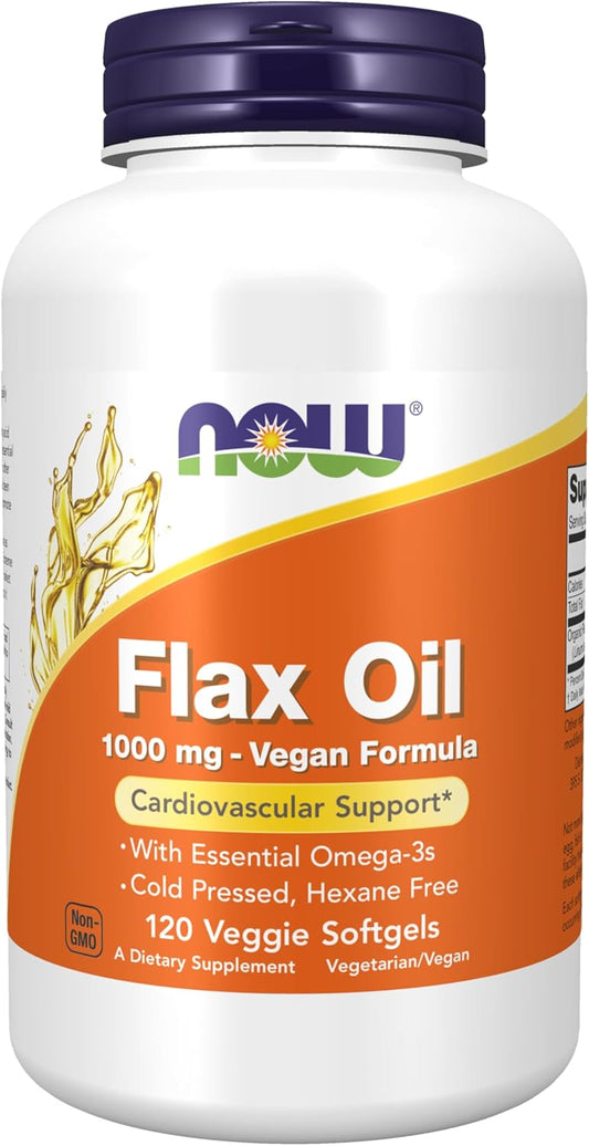 NOW Foods Supplements, Flax Oil 1000 mg 120 Veg Softgels