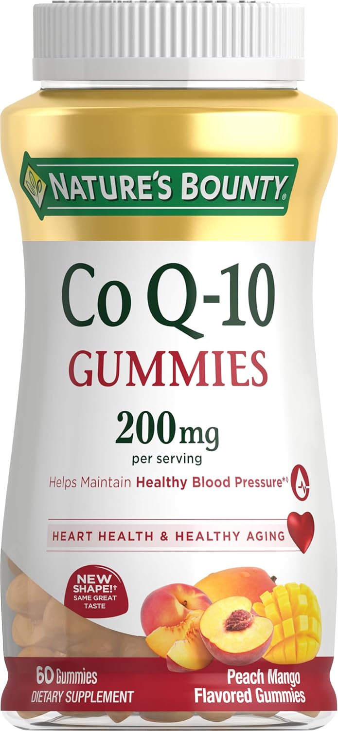 Nature's Bounty CoQ10 Gummies, 200mg, Peach Mango Flavor, 60 Count