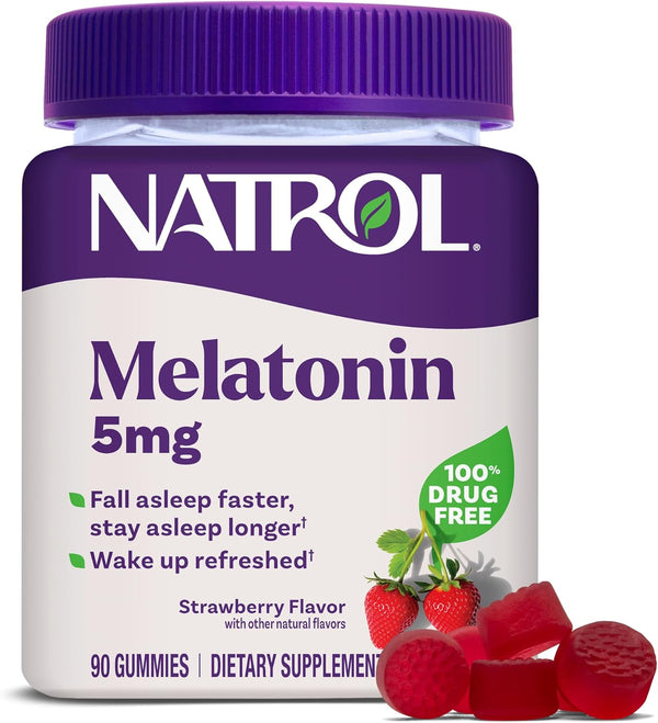 Natrol Melatonin 5 mg, 90 Strawberry-Flavored Gummies Natrol