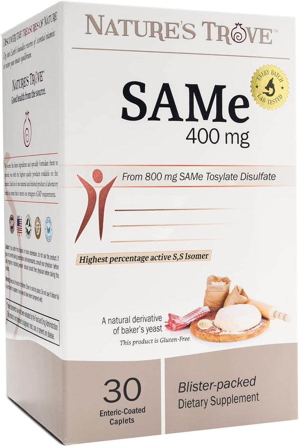 Nature's Trove SAM-e 400mg 30 Enteric Coated Caplets Nature's Trove