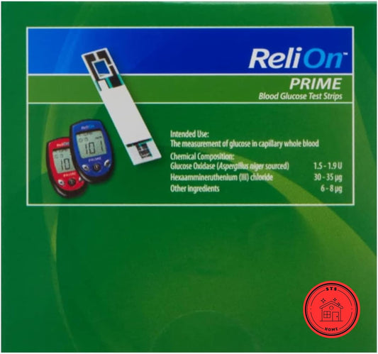 ReliOn Prime Blood Glucose Test Strips 100 Count