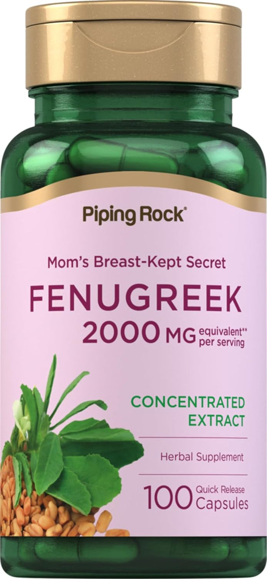 Piping Rock Fenugreek Capsules | 2000mg | 100 Pills