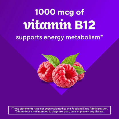 vitafusion Vitamin B12 Gummy Vitamins for Energy Metabolism Support, Natural Raspberry Flavored, America’s Number 1 Gummy Vitamin Brand, 70 Day Supply, 140 Count