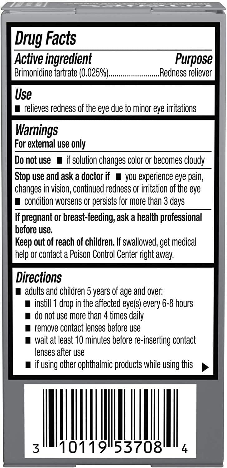 LUMIFY® Redness Reliever Eye Drops (Brimonidine Tartrate Ophthalmic Solution 0.025%) – from Bausch + Lomb, 0.08 Fl. Oz. (2.5 mL)