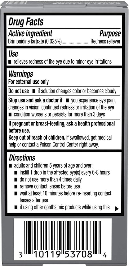 LUMIFY® Redness Reliever Eye Drops (Brimonidine Tartrate Ophthalmic Solution 0.025%) – from Bausch + Lomb, 0.08 Fl. Oz. (2.5 mL)