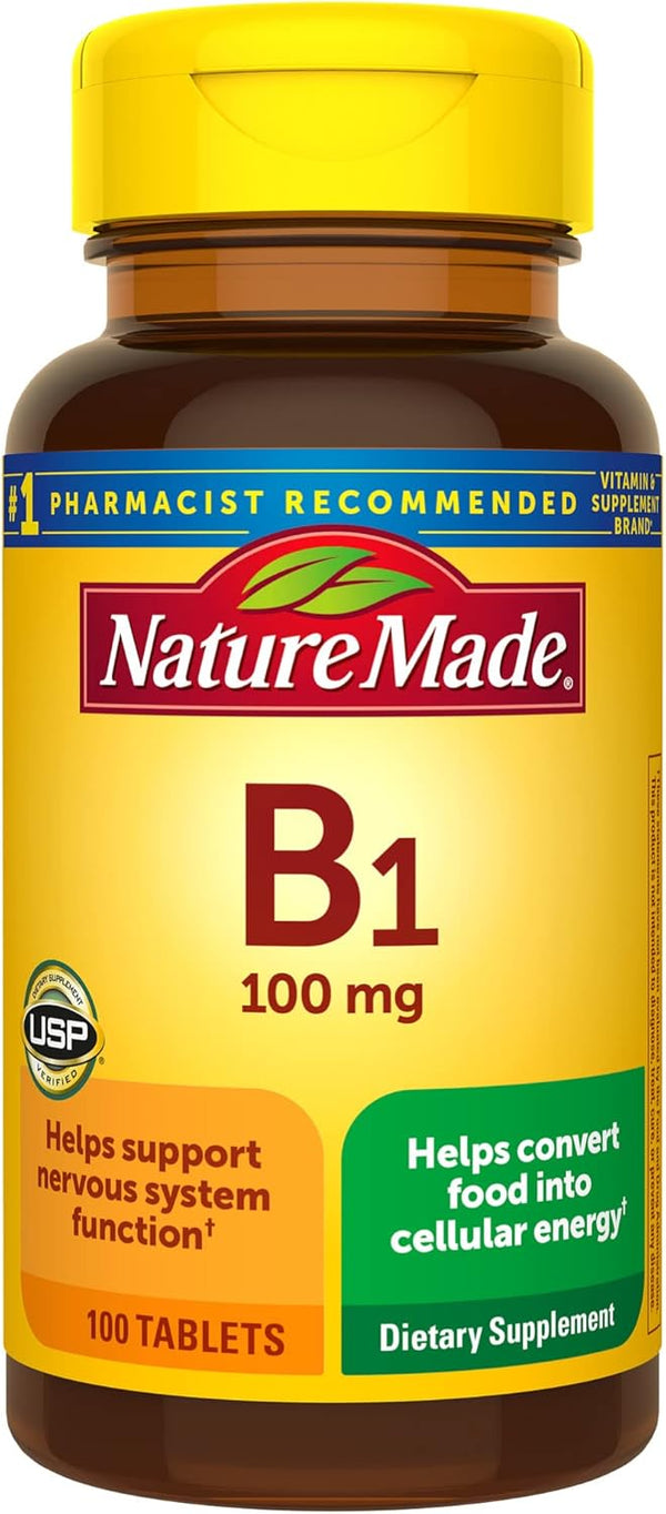 Nature Made Vitamin B1 100 mg, 100 Tablets Nature Made