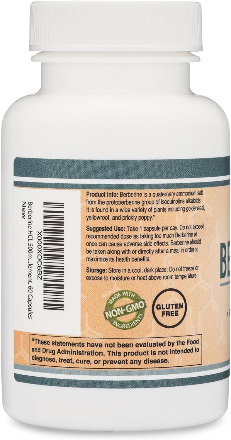 Double Wood Berberine Supplement 500mg, 60 Capsules