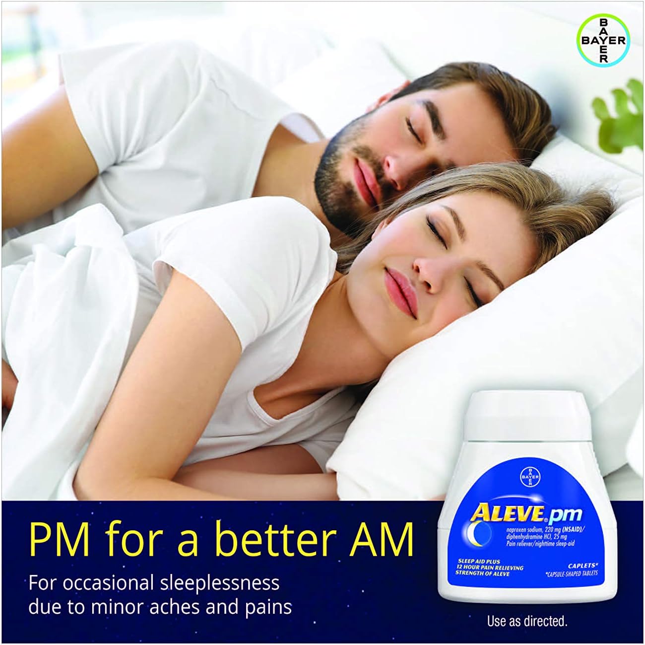 Aleve PM Relief and Nighttime Sleep Aid, Naproxen Sodium Caplets, 20 Count